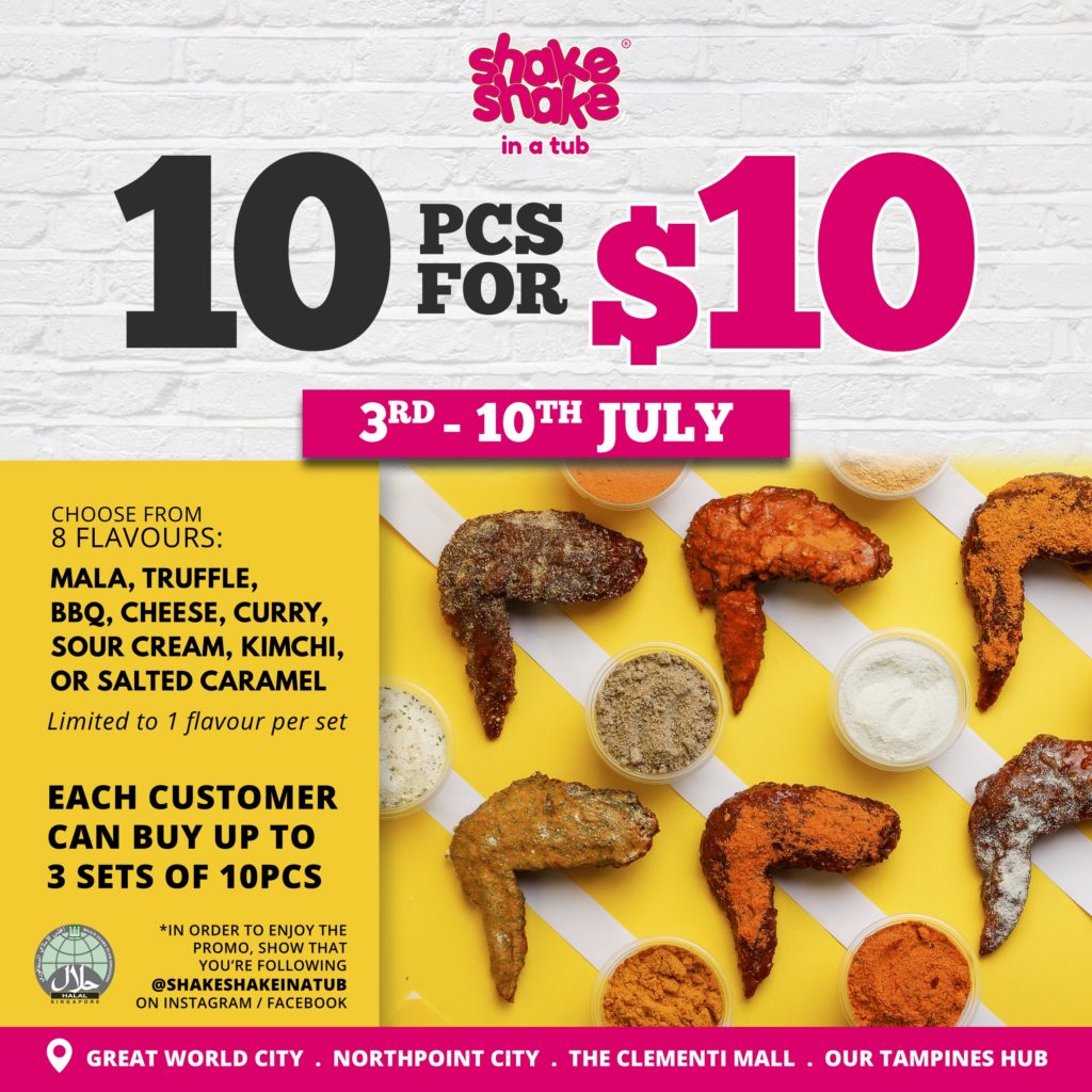 Shake Shake In A Tub Celebrates its Halal Certification with 10pcs for $10 Promo | Why Not Deals 1