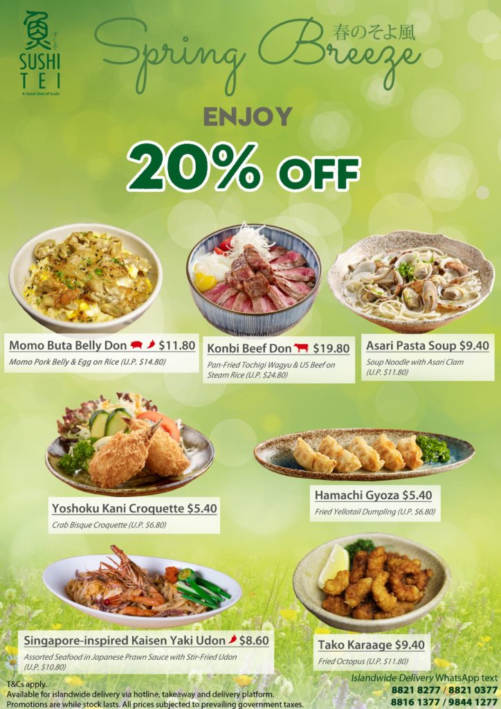 20% OFF Sushi Tei Seasonal Spring Breeze Menu from 12th June onwards | Why Not Deals