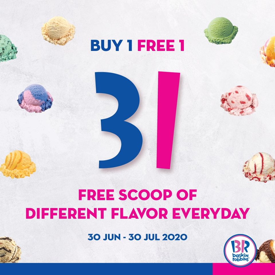 Baskin-Robbins Singapore Buy 1 FREE 1 Promotion 30 Jun - 30 Jul 2020 | Why Not Deals 1