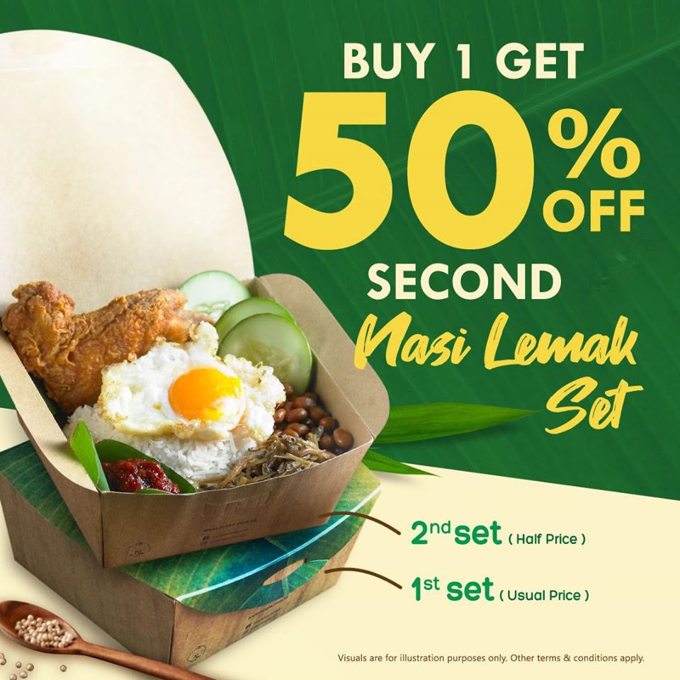 CRAVE Singapore Buy 1 Get 50% Off 2nd Nasi Lemak Set Promotion | Why Not Deals