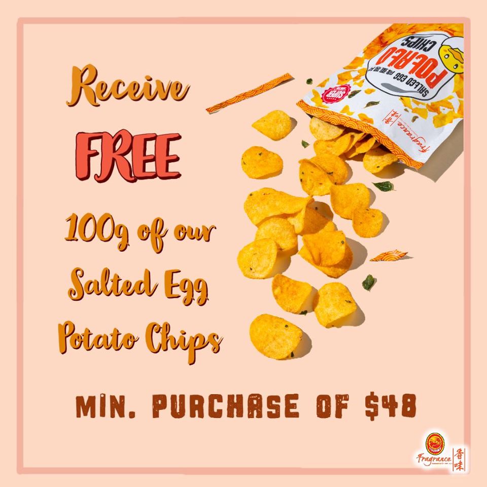 Fragrance Bak Kwa SG FREE Salted Egg Potato Chips Promotion | Why Not Deals