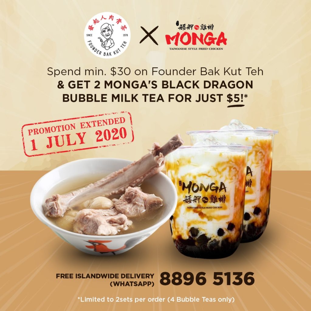 Promo Extended - Monga Bubble Milk Teas are now Available with Founder Bak Kut Teh! | Why Not Deals
