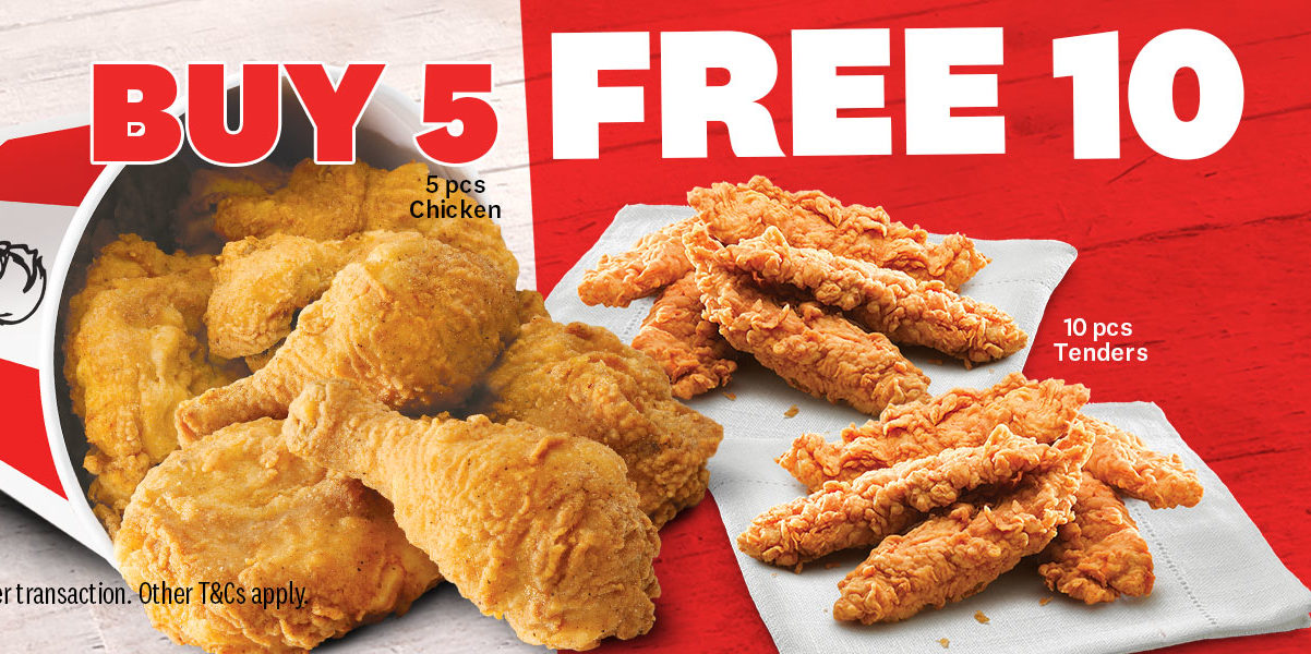 KFC Singapore Buy 5 & Get 10 Pieces of Boneless Chicken Tenders FREE Promotion
