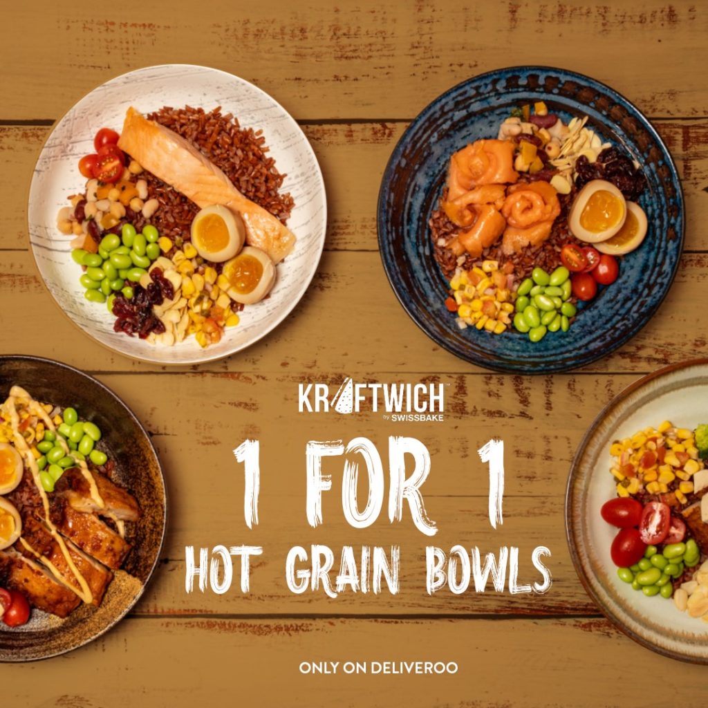 1-FOR-1 Hot Grain Bowls @ Kraftwich with Deliveroo (1-7 July 2020) | Why Not Deals 1