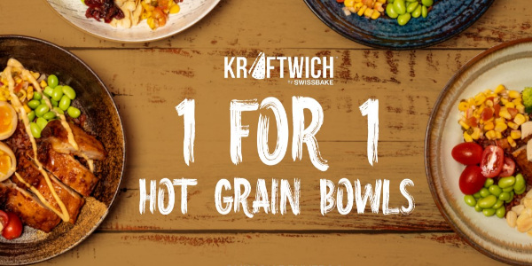 1-FOR-1 Hot Grain Bowls @ Kraftwich with Deliveroo (1-7 July 2020)