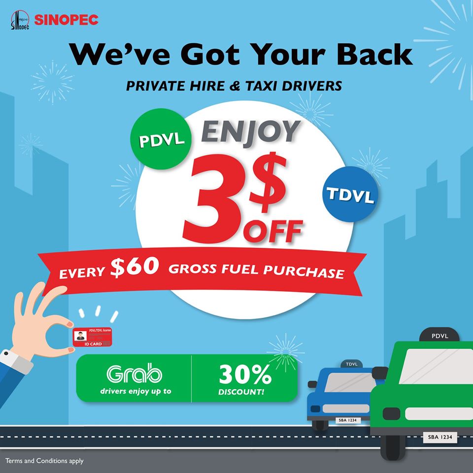 Sinopec SG PDVL & TDVL Drivers Special $3 Off Fuel Purchase Promotion ends 31 Dec 2020 | Why Not Deals 1