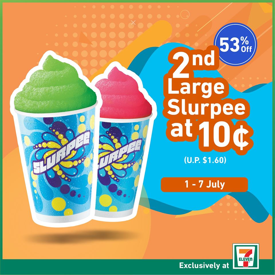 7-Eleven Singapore 2nd Large Slurpee At ONLY 10 CENTS Promotion 1-7 Jul 2020 | Why Not Deals
