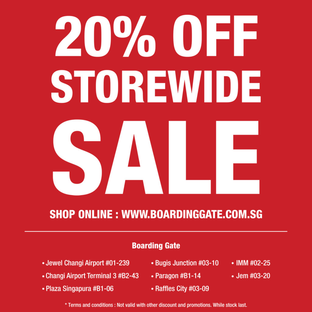 Boarding Gate SG is having a 20% OFF MID-YEAR STOREWIDE SALE! | Why Not Deals