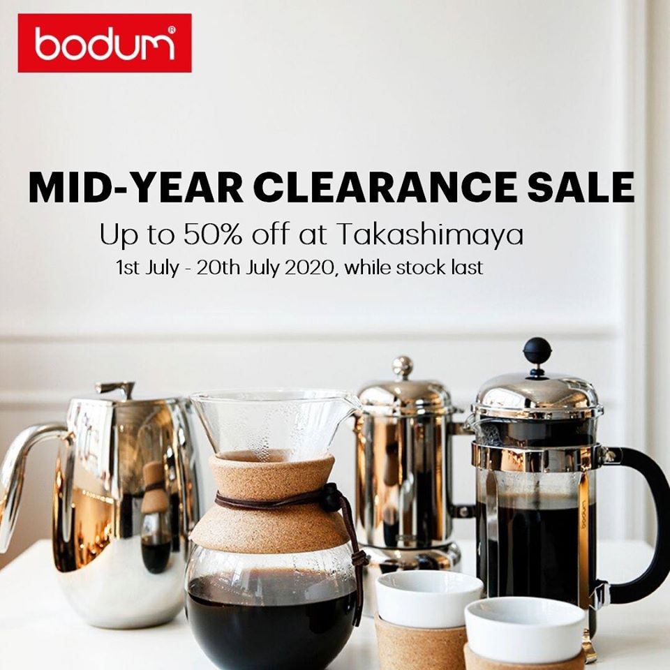 Bodum Singapore Mid-Year Clearance Sale Up To 50% Off At Takashimaya | Why Not Deals