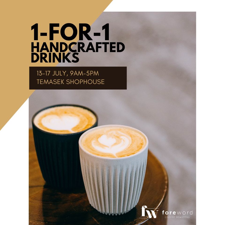 Foreword Coffee Roasters SG 1-for-1 Handcrafted Drinks Promotion 13-17 Jul 2020 | Why Not Deals