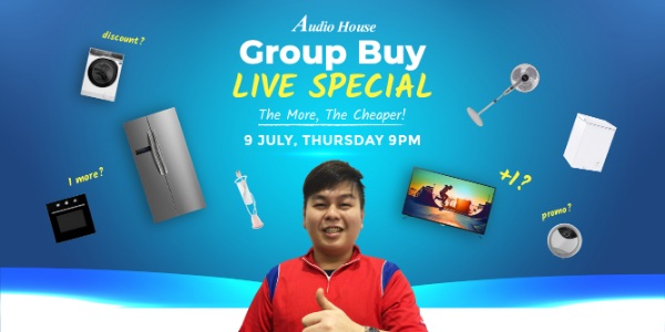 Grab Up to 30% Additional Cashback + First-ever Group Buy Live Promo with Audio House on 9 July 2020
