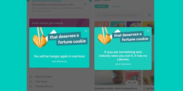 Order on Deliveroo to receive a virtual fortune cookie!