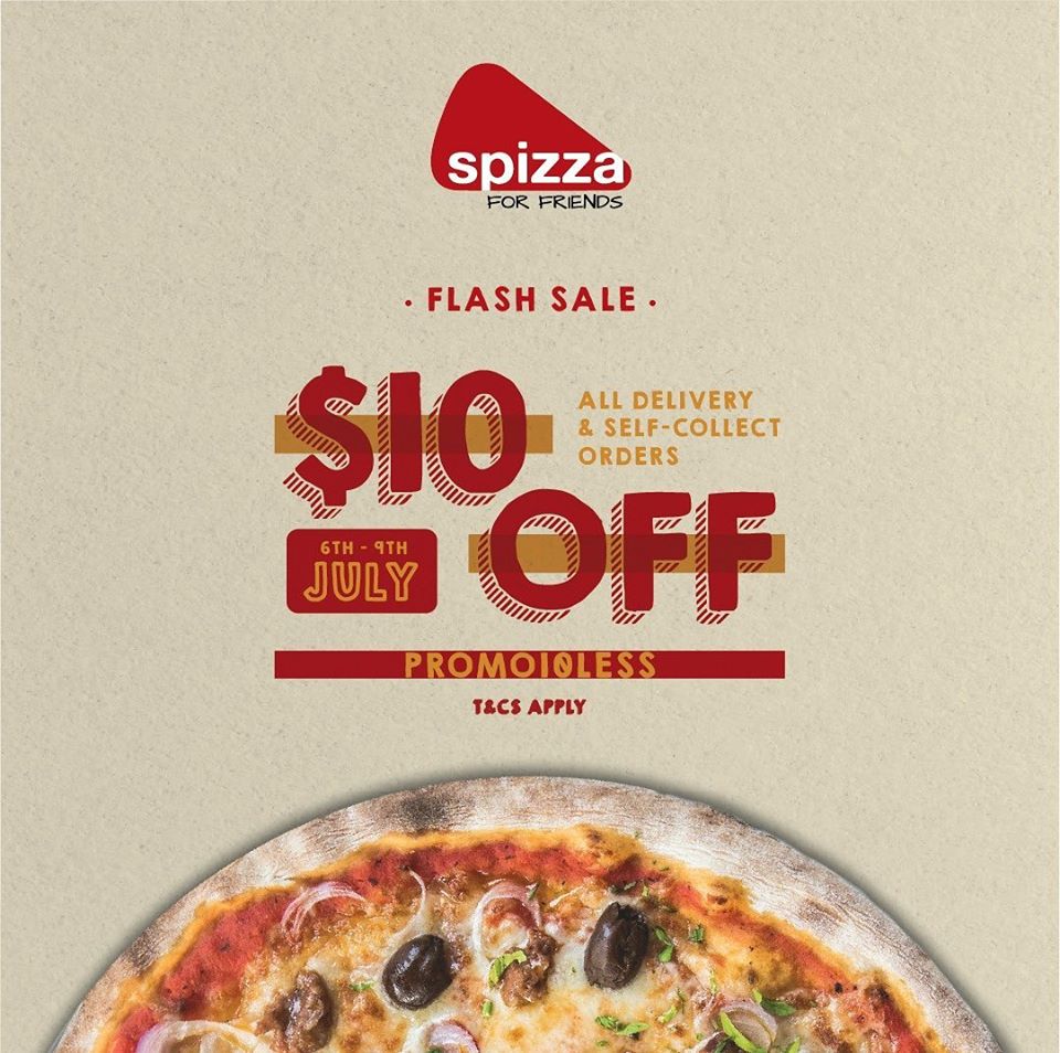 Spizza Singapore Flash Sale $10 OFF with PROMO10LESS Promo Code | Why Not Deals