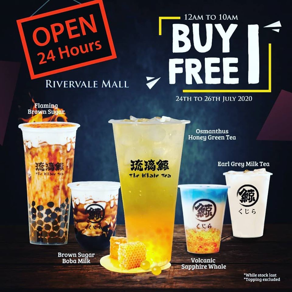 The Whale Tea SG Buy 1 FREE 1 at Rivervale Mall Promotion 24-26 Jul 2020 | Why Not Deals