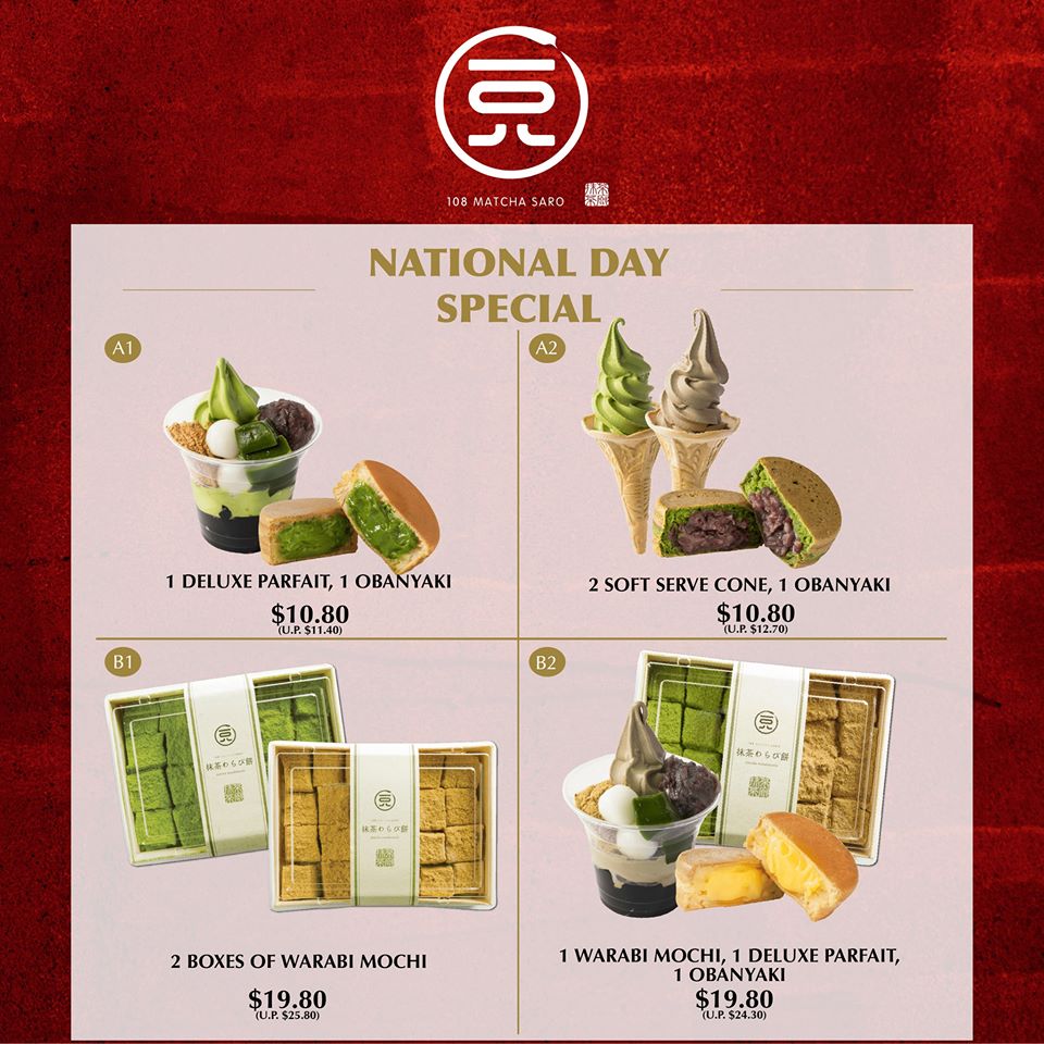 108 Matcha Saro Singapore 4 Special Bundles National Day Promotion 7-10 Aug 2020 | Why Not Deals