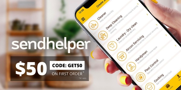 Sendhelper Singapore Get $50 ON FIRST ORDER Promotion 26 Aug – 30 Sep 2020