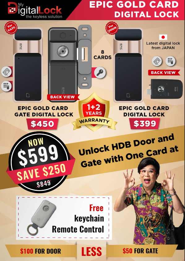 WTS: Epic Gold Card Korea Digital Lock bundle at $58 Call 96177025 | Why Not Deals