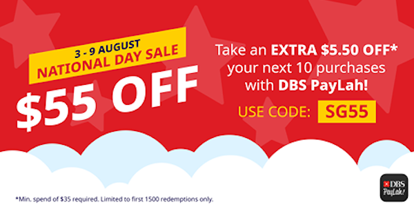Chope SG EXTRA $5.50 OFF Next 10 Purchases National Day Promotion 3-9 Aug 2020