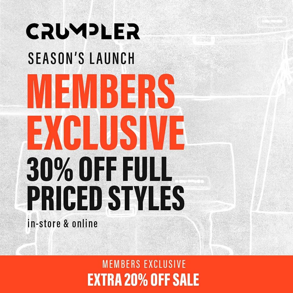 Crumpler Singapore Season's Launch Members Exclusive 30% Off Promotion ends 31 Aug 2020 | Why Not Deals