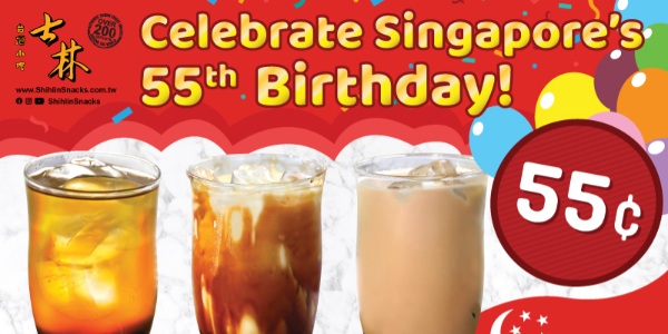🎉🇸🇬Shihlin Taiwan Street Snacks will be offering its bubble tea range at only 55 cents each!