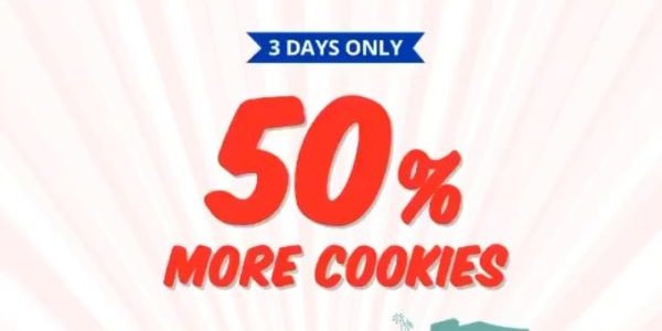 Famous Amos SG 50% More Cookies with Purchase of 400g Cookies National Day Promotion 8-10 Aug 2020