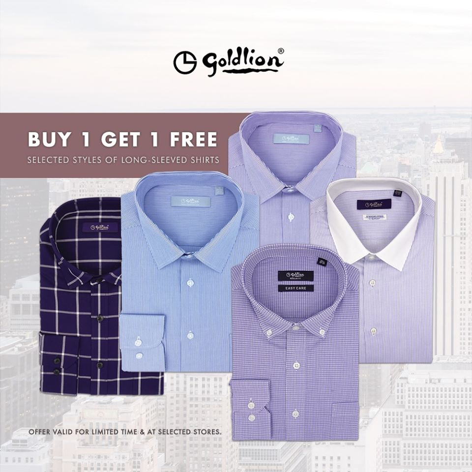 GOLDLION Singapore Buy 1 Long-Sleeved Shirt & Get 2nd Piece FREE Limited Time Promotion | Why Not Deals