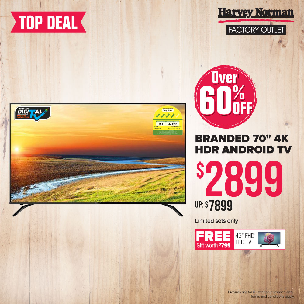 Harvey Norman Singapore Top 50 Clearance Deals of the Week Up to 70