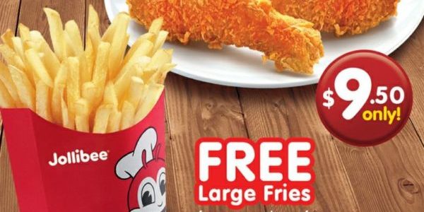 Jollibee SG FREE Large Fries With Purchase of 3pc Chickenjoy Rice Meal National Day Promotion 9-31 Aug 2020