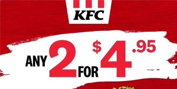 KFC Singapore Any 2 For $4.95 Promotion Starting 17 Aug 2020