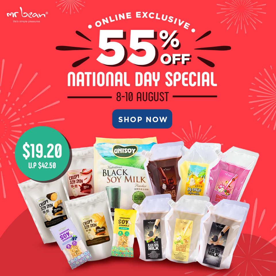 Mr Bean Singapore 55% Off NDP Bundle Deal & More National Day Promotion 8-10 Aug 2020 | Why Not Deals