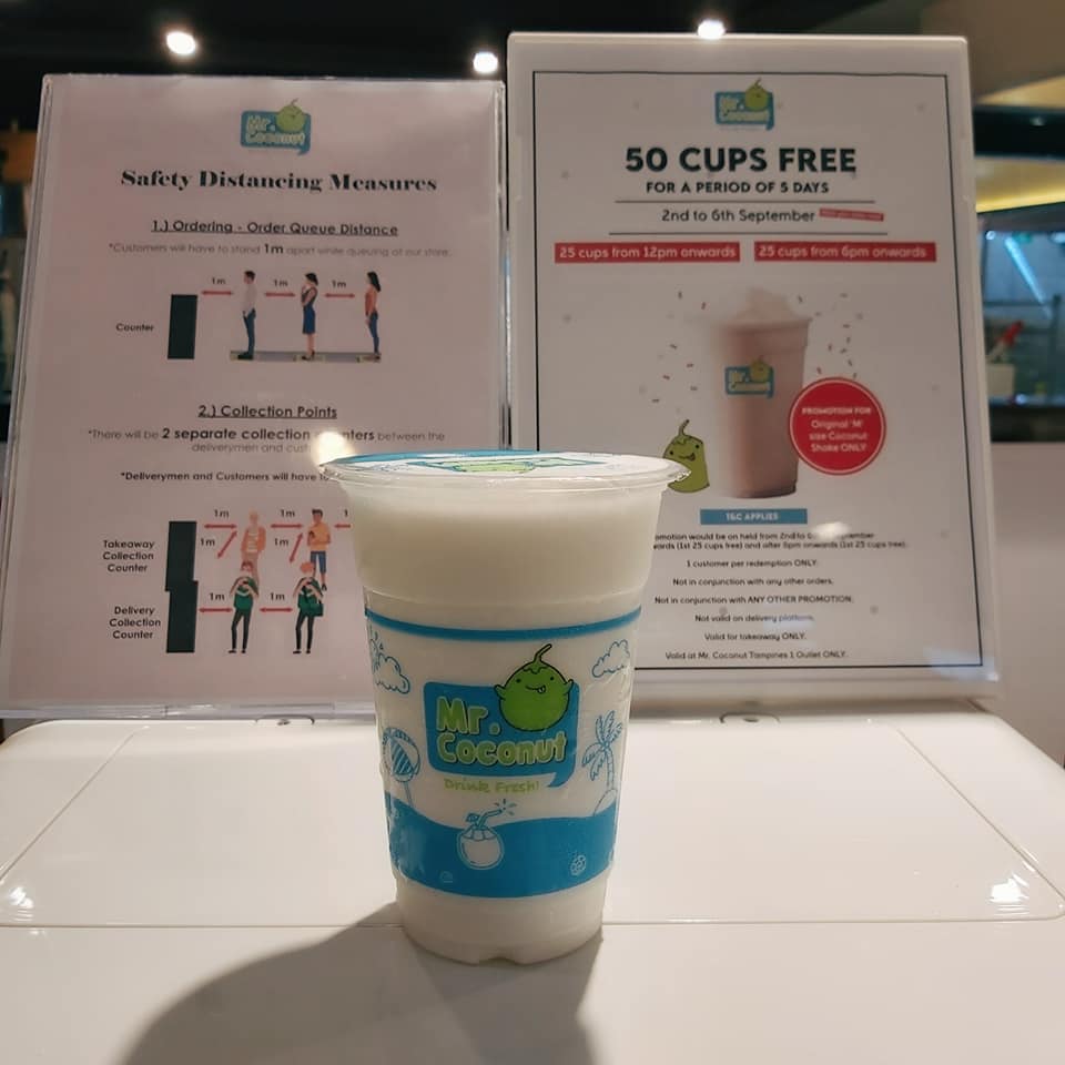 Mr Coconut Singapore Is Giving Away 50 FREE 'M' Size Mr. Coconut Shake at Tampines 1 Outlet 2-6 Sep 2020 | Why Not Deals 5