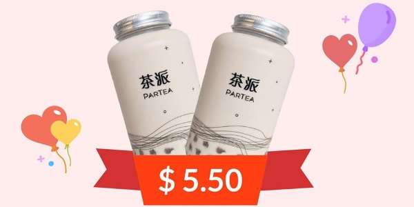 PARTEA Singapore Purchase 2 Amber Pearl Milk Tea for $5.50 National Day Promotion 7-10 Aug 2020