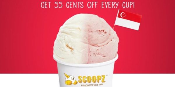 Scoopz SG National Day Exclusive 55 Cents OFF Every Cup Promotion 1-8 Aug 2020