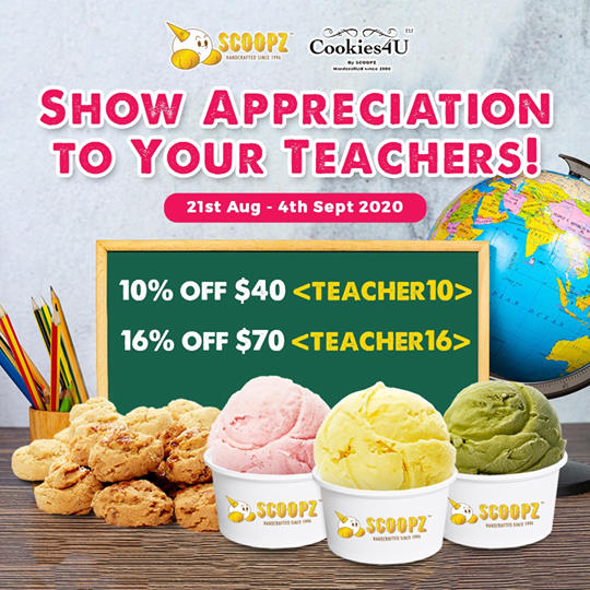 Scoopz Singapore Teacher's Day 16% Off Promotion ends 4 Sep 2020 | Why Not Deals