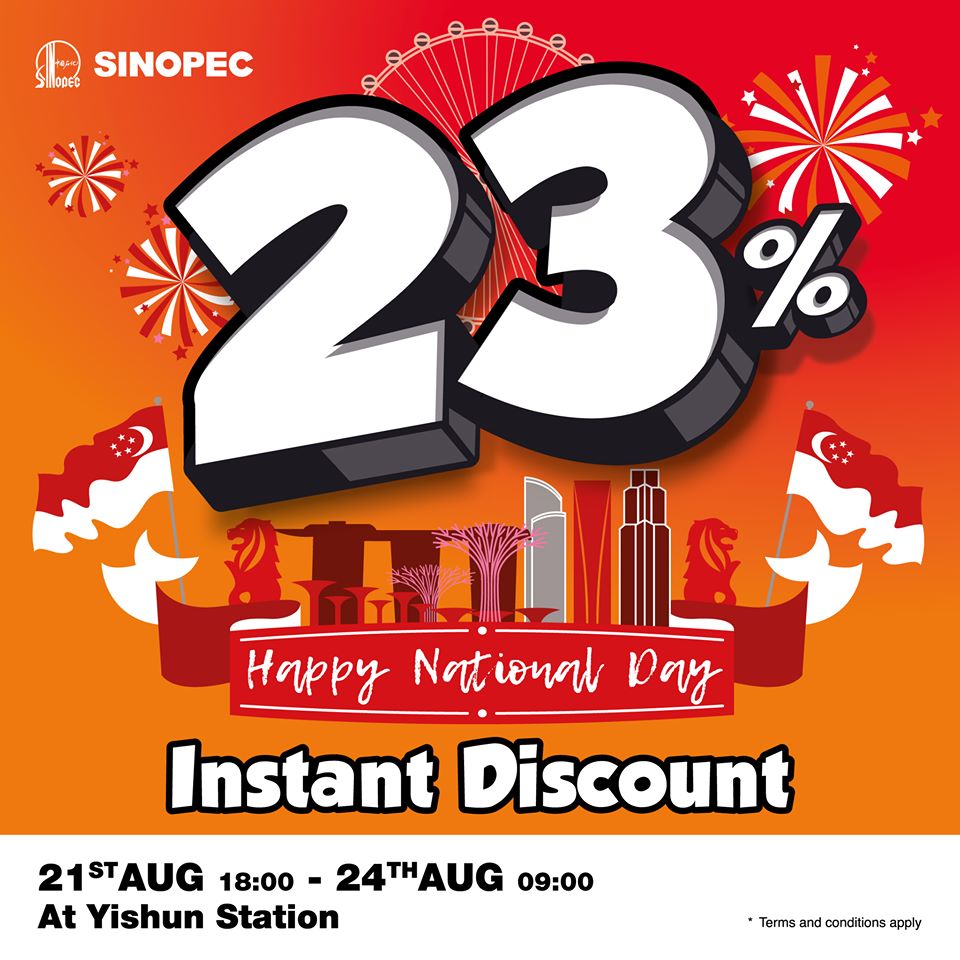 Sinopec Singapore Instant Savings @ Yishun 23% Off Promotion 21-24 Aug 2020 | Why Not Deals