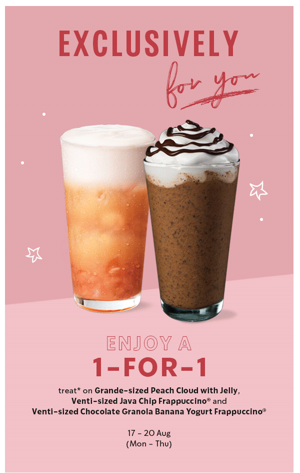 Starbucks Singapore 1-for-1 Frappuccino Promotion 17-20 Aug 2020 | Why Not Deals