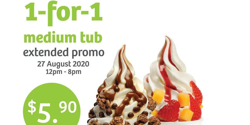 (UPDATED) llaollao Singapore One Day Special 1-for-1 Medium Tub Promotion Extended Till 27 Aug 2020