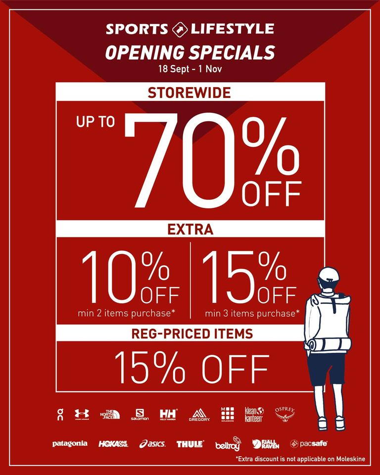 SPORTS & LIFESTYLE OPENING SALE (WESTGATE) – 18 SEPT TO 1 NOV | Why Not Deals