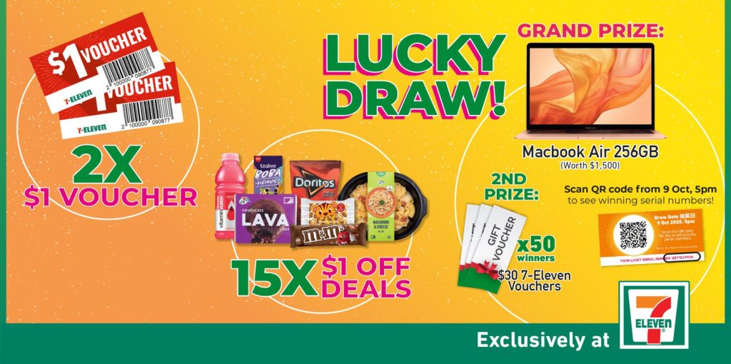 7-Eleven Singapore Super Coupons Is Back For Just $2 & Stand To Win MacBook Air (256GB) 2 Sep - 13 Oct 2020 | Why Not Deals 1