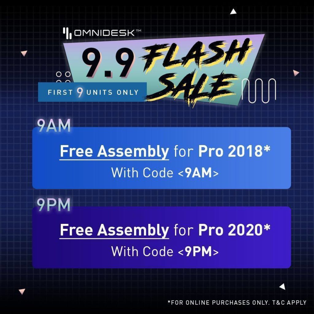[9.9 FLASH SALE ALERT] Omnidesk Singapore is offering FREE ASSEMBLY Promotion | Why Not Deals