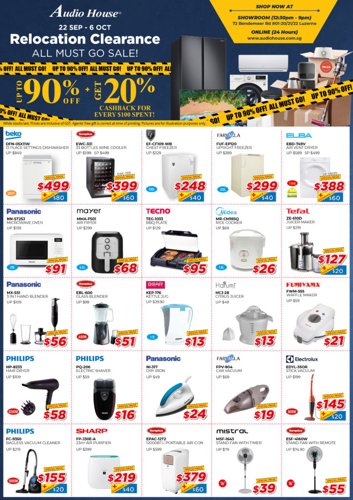 [Audio House Relocation Clearance] Up to 90% OFF for ALL Electronics Items From Now to 6 Oct 2020! | Why Not Deals 2