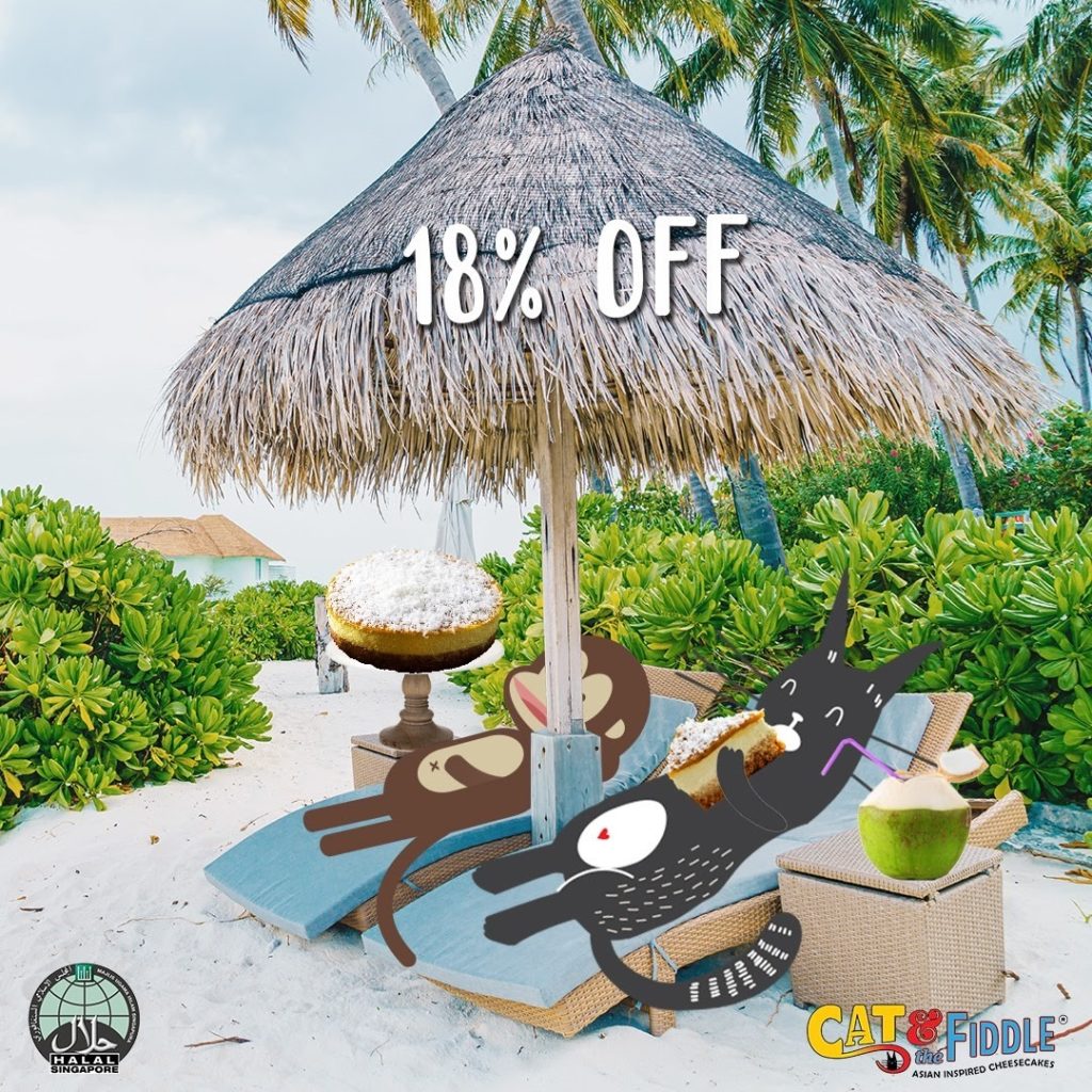 Cat & the Fiddle Singapore 18% Off Gula Me Gusta Cheesecake World Coconut Day Promotion ends 2 Sep 2020 | Why Not Deals