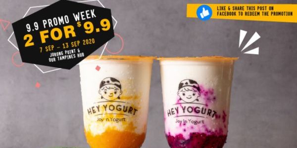 Hey Yogurt Singapore 2 For $9.90 9.9 Promotion 7-13 Sep 2020