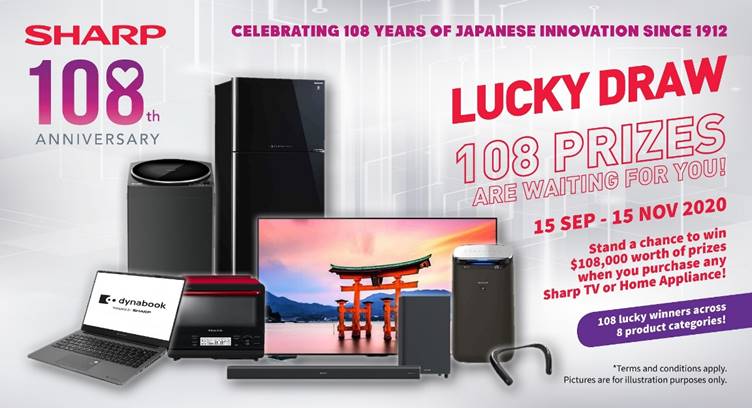 SHARP Singapore Holds Lucky Draw To Celebrate 108 Years, 108 winners stand a chance to win prizes! | Why Not Deals 1