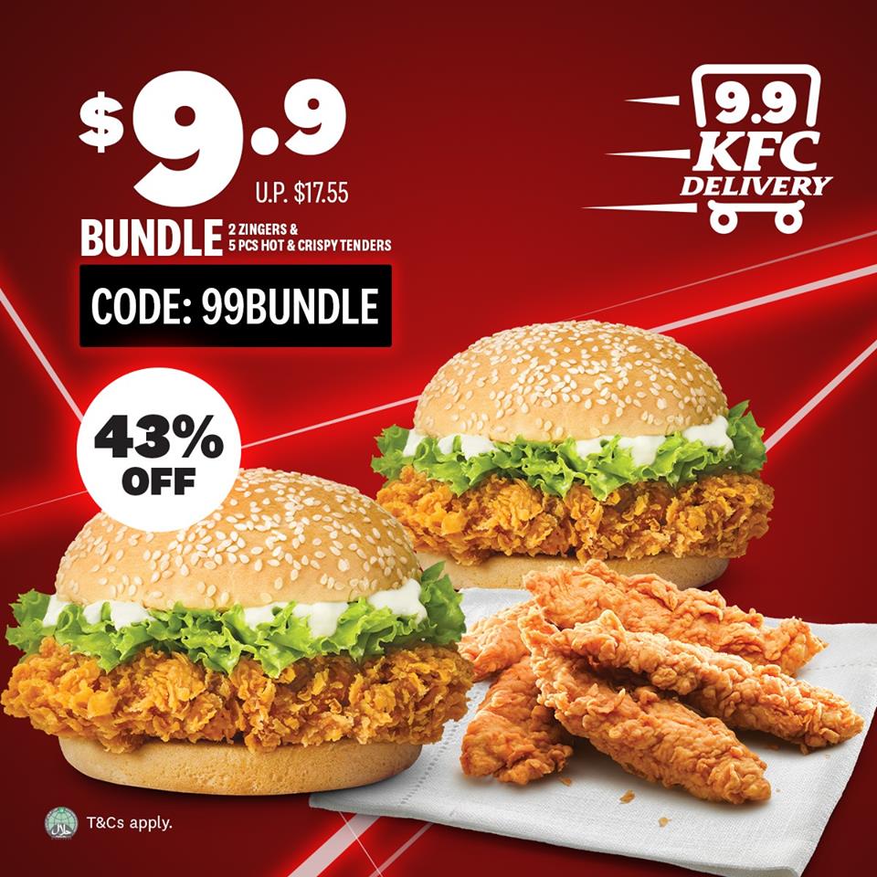 KFC Singapore 9.9 Delivery Deals 99 Cents Med Fries Promotion 2-15 Sep 2020 | Why Not Deals 1