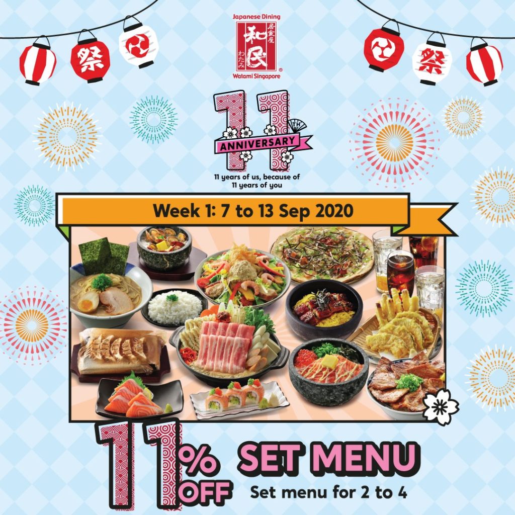 Watami Singapore 11th Anniversary 11% Off Promotion 7-13 Sep 2020 | Why Not Deals