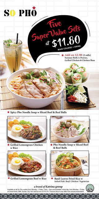 So Pho is offering five super value sets at $11.80 just “pho” you from 29th October onwards! | Why Not Deals 2