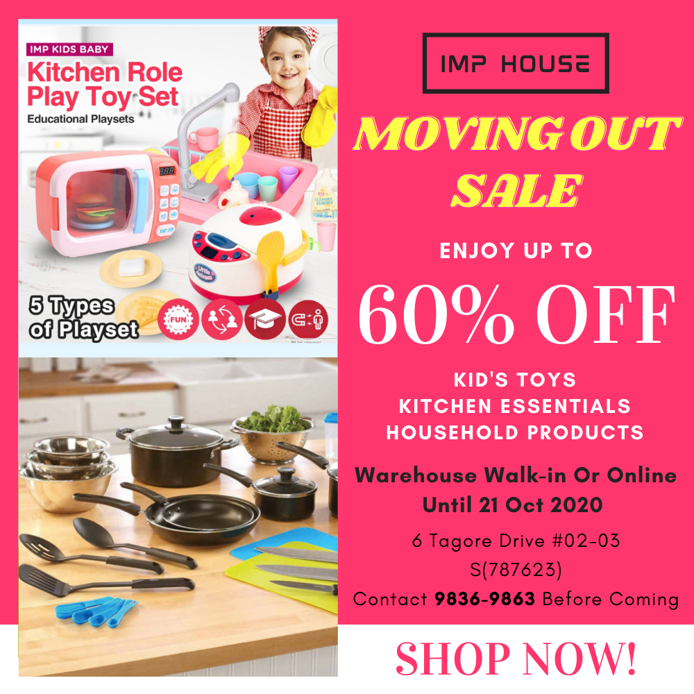 IMP House Moving Out Sale Up To 60 % Off Kid's Toys, Kitchen Essentials, Household Products and More | Why Not Deals 2