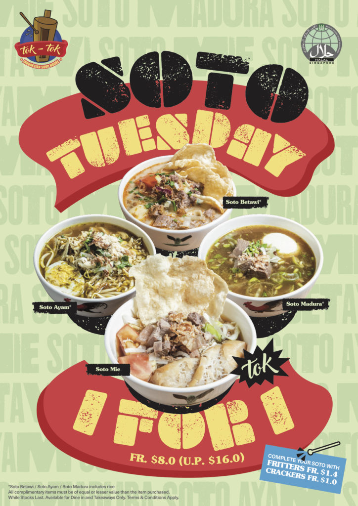 Tok Tok Indonesian Soup House 1-FOR-1 SOTO TUESDAY Promotion | Why Not Deals