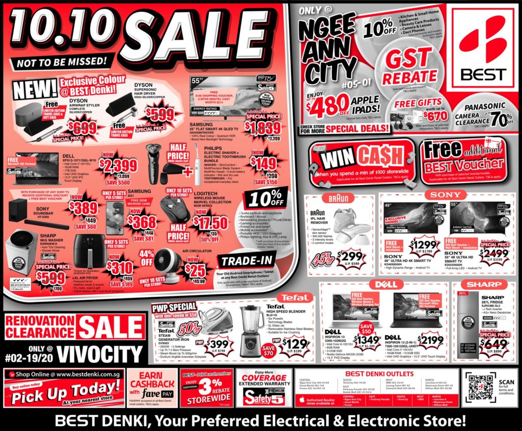 BEST Denki Singapore 10.10 SALE Not To Be Missed ends 18 Oct 2020 | Why Not Deals